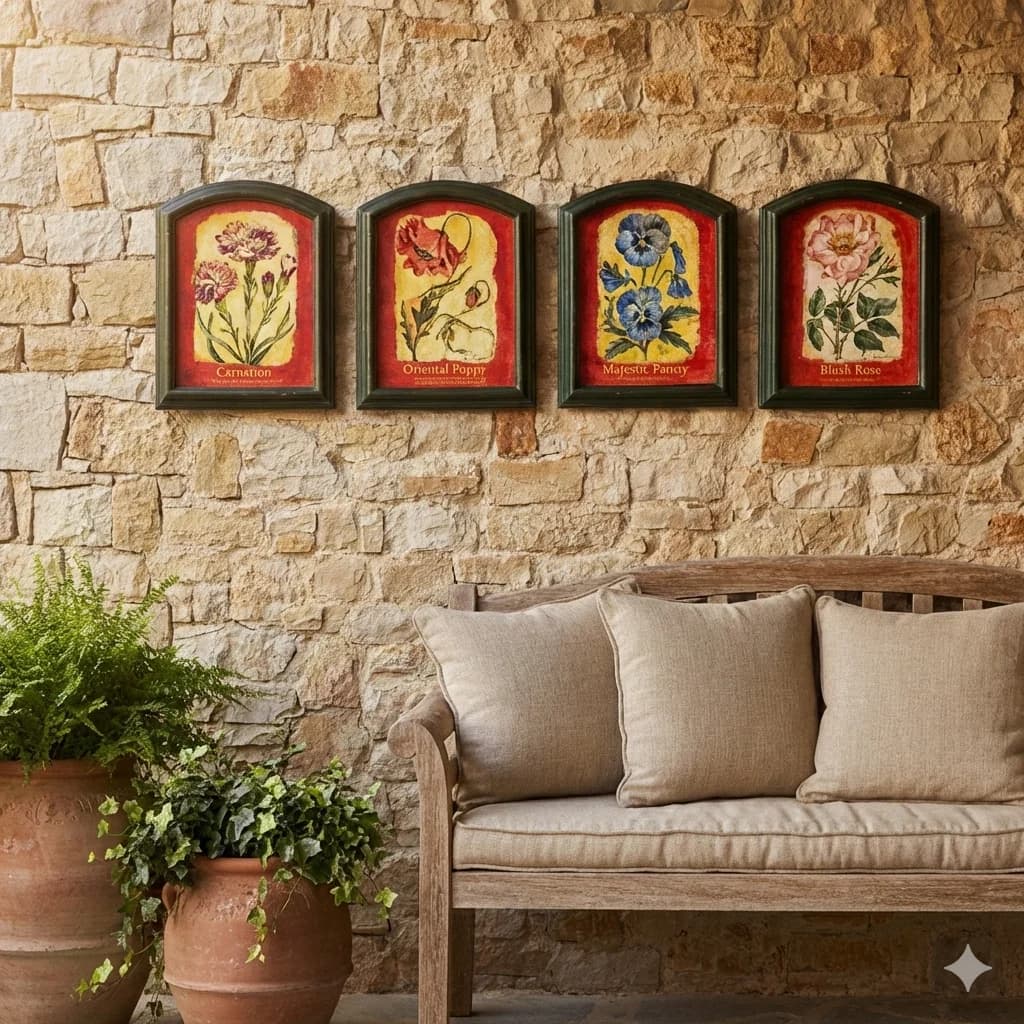 4 cuadros de flores - Image 1