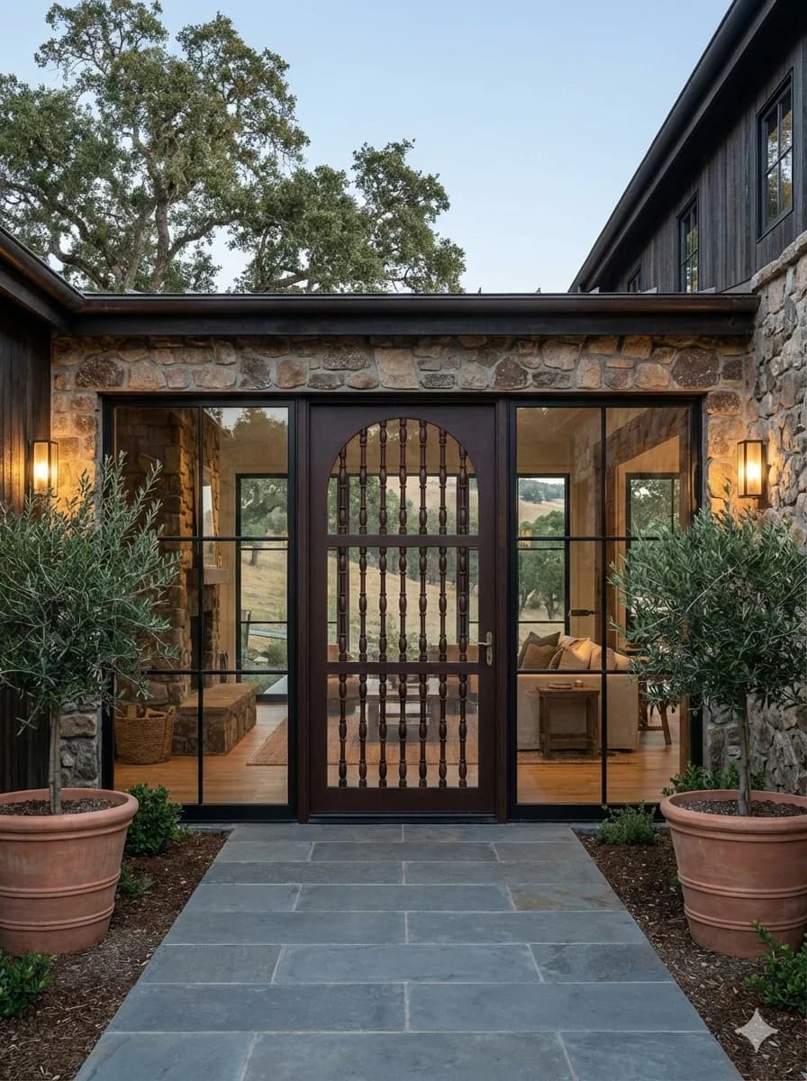 Puerta de madera maciza estilo colonial - Image 1